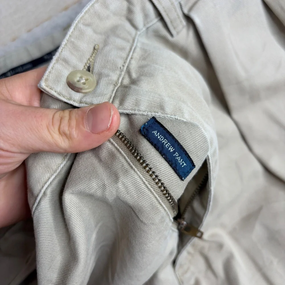 Polo Ralph Lauren Andrew Pant Mens 36x32 (34x29) Pleated Chino tan preppy loose